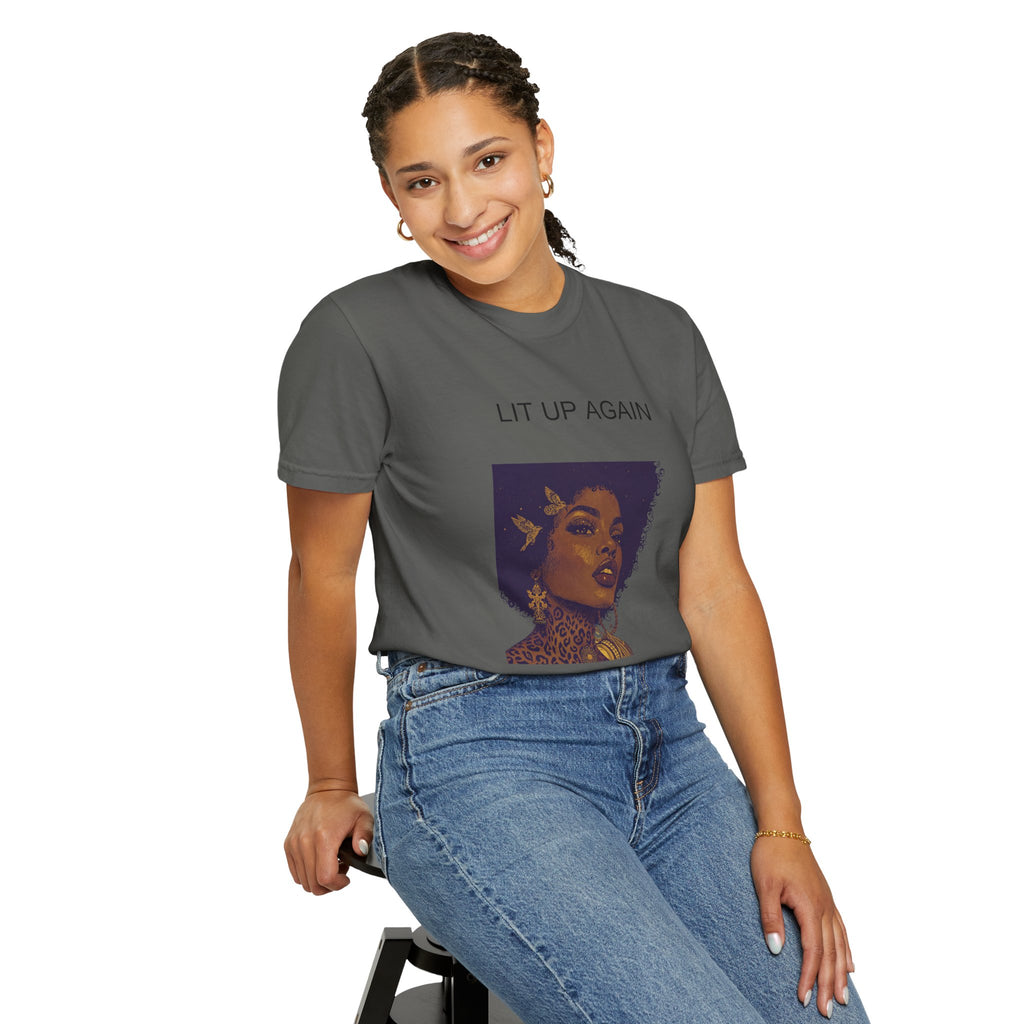Thea "Lit Up Again" Garment-Dyed T-Shirt | One True Love (In My DM)