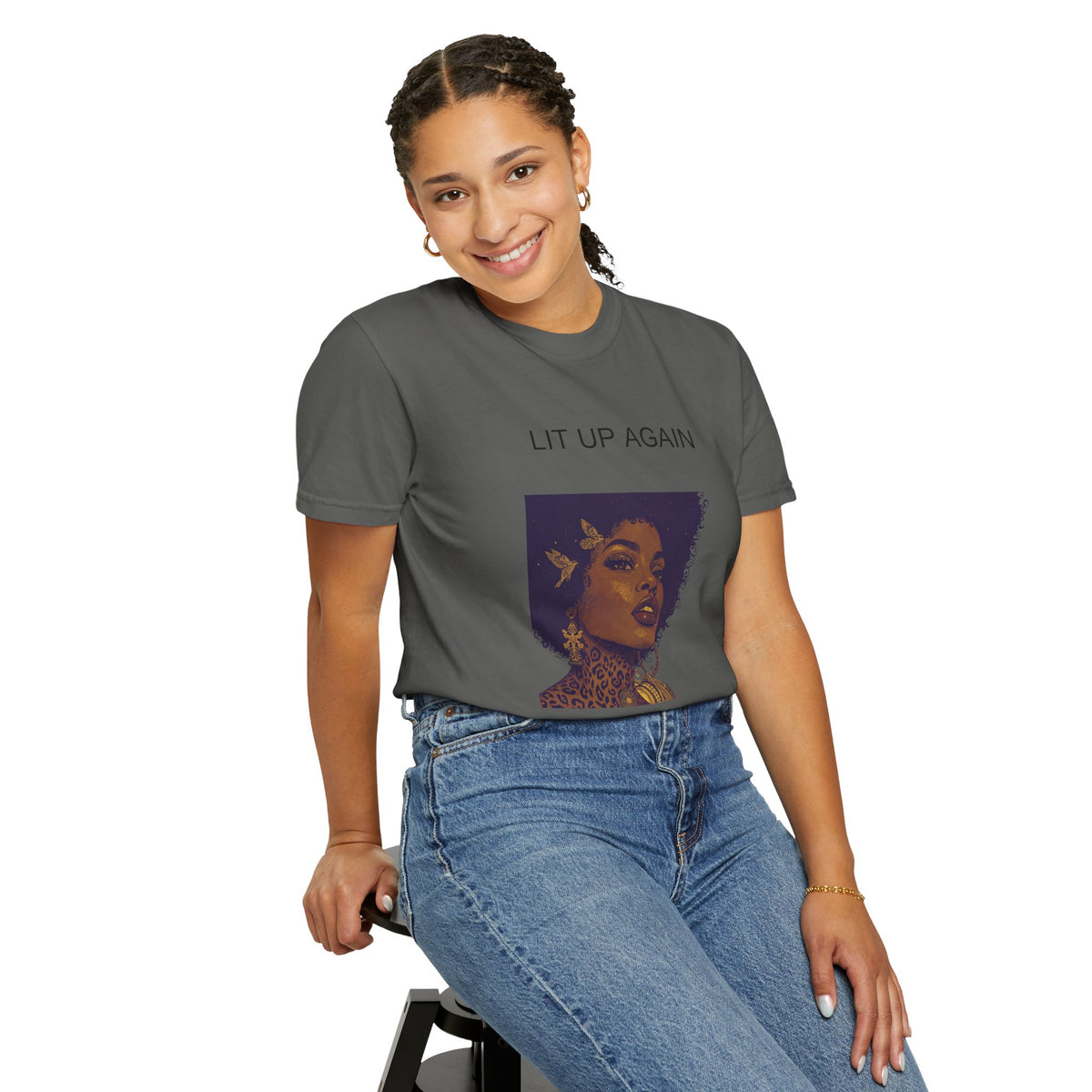 Thea "Lit Up Again" Garment-Dyed T-Shirt | One True Love (In My DM)