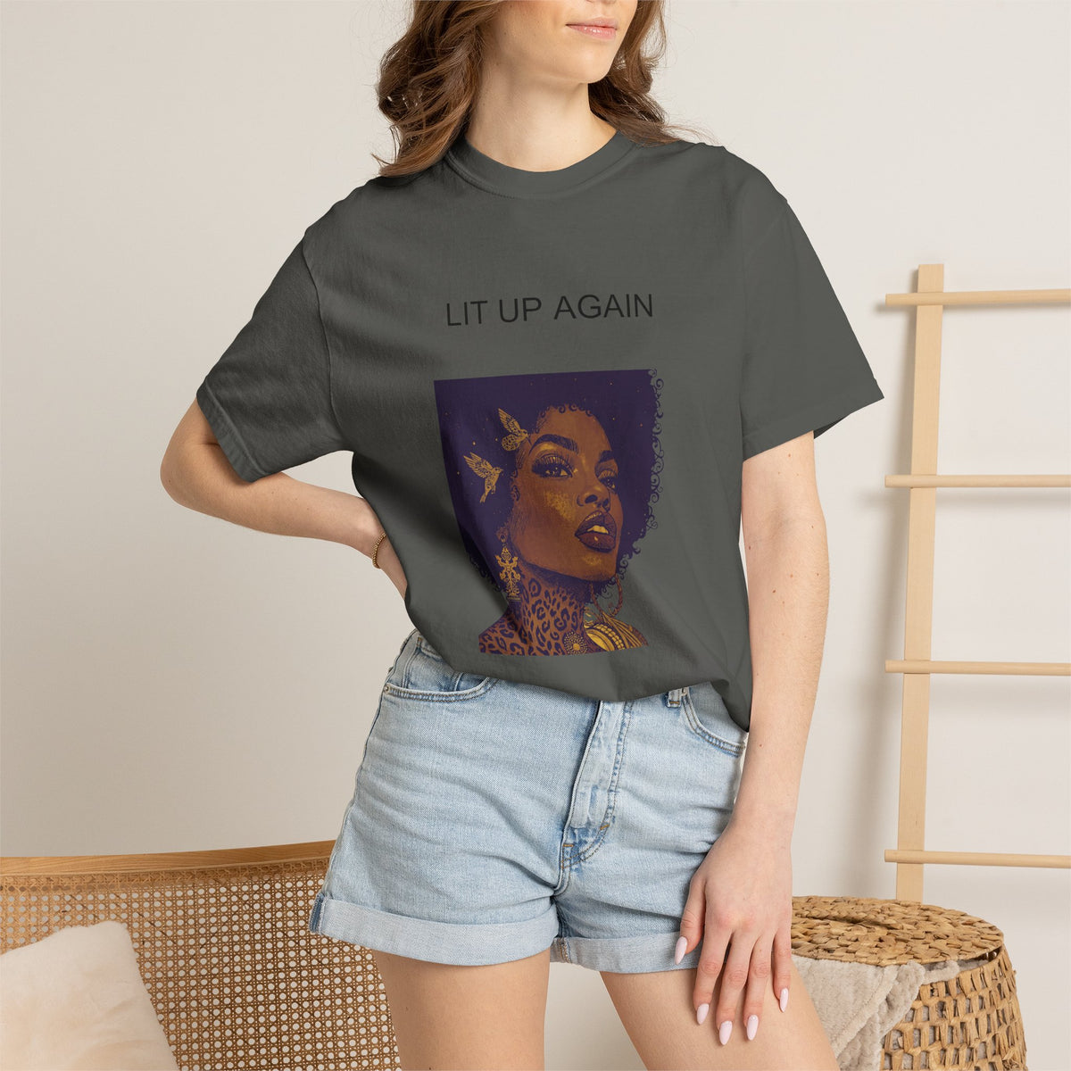 Thea "Lit Up Again" Garment-Dyed T-Shirt | One True Love (In My DM)