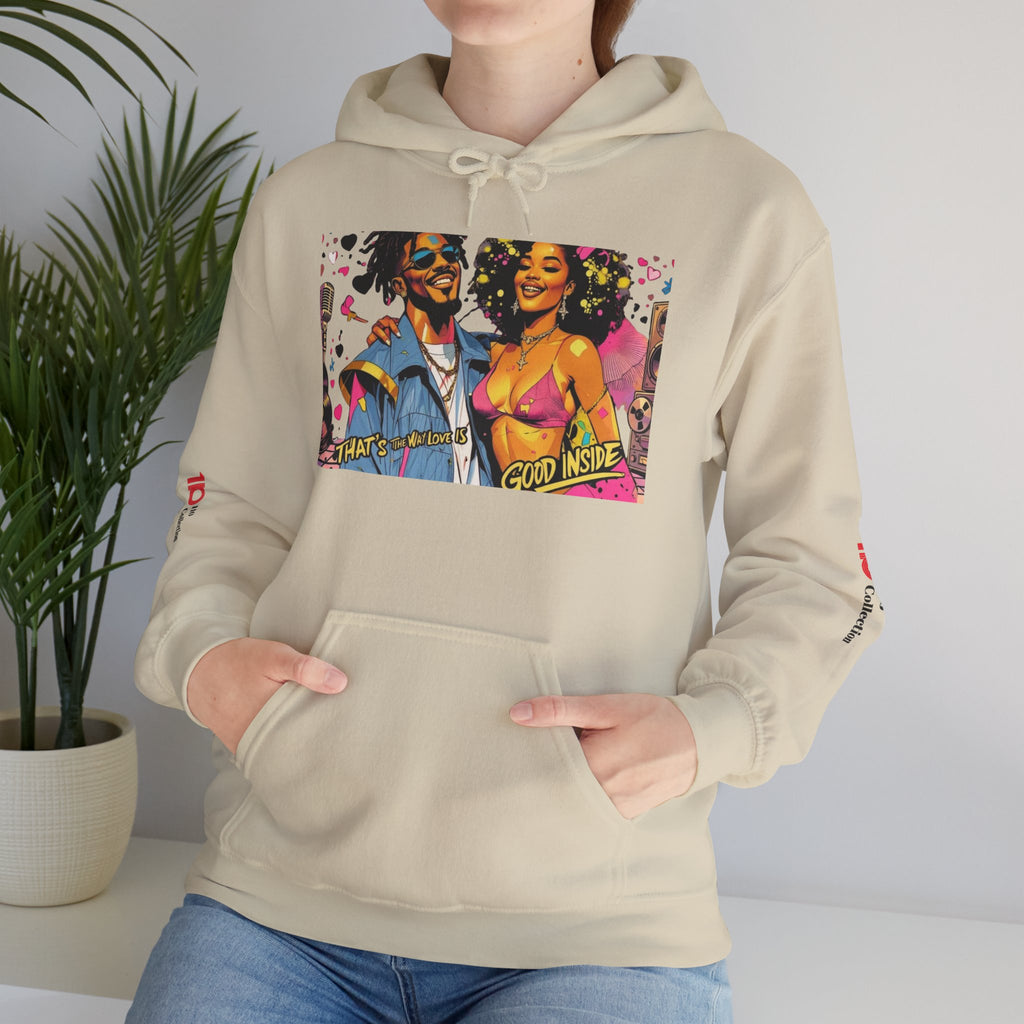 Hoodie - Afro Pop Couple Graphic Pullover (Colorful Retro Comic Art)