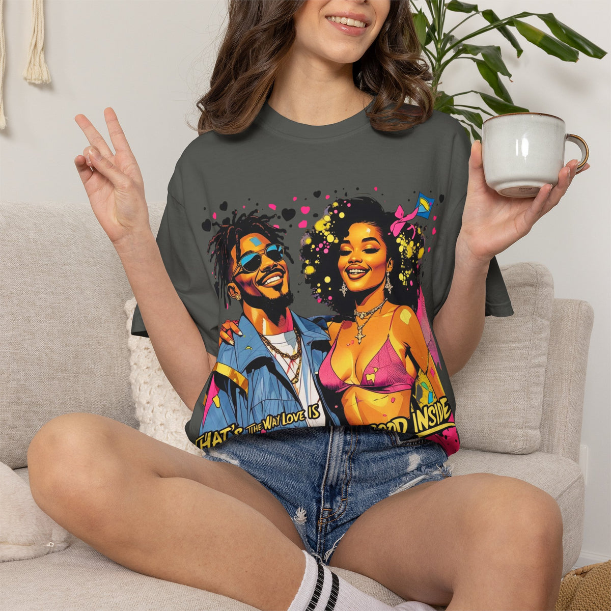 Retro Funk Couple T-Shirt — “Good Inside” Graphic Tee
