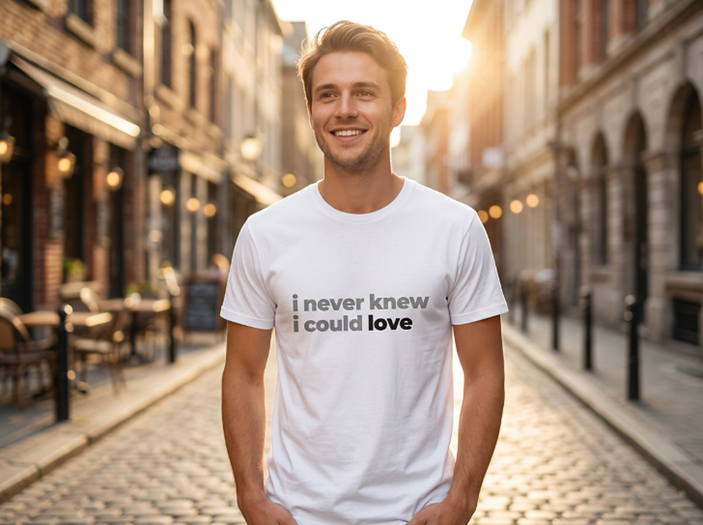 I Never Knew I Could Love Romantic Slogan T-Shirt | Unisex Love Quote Tee