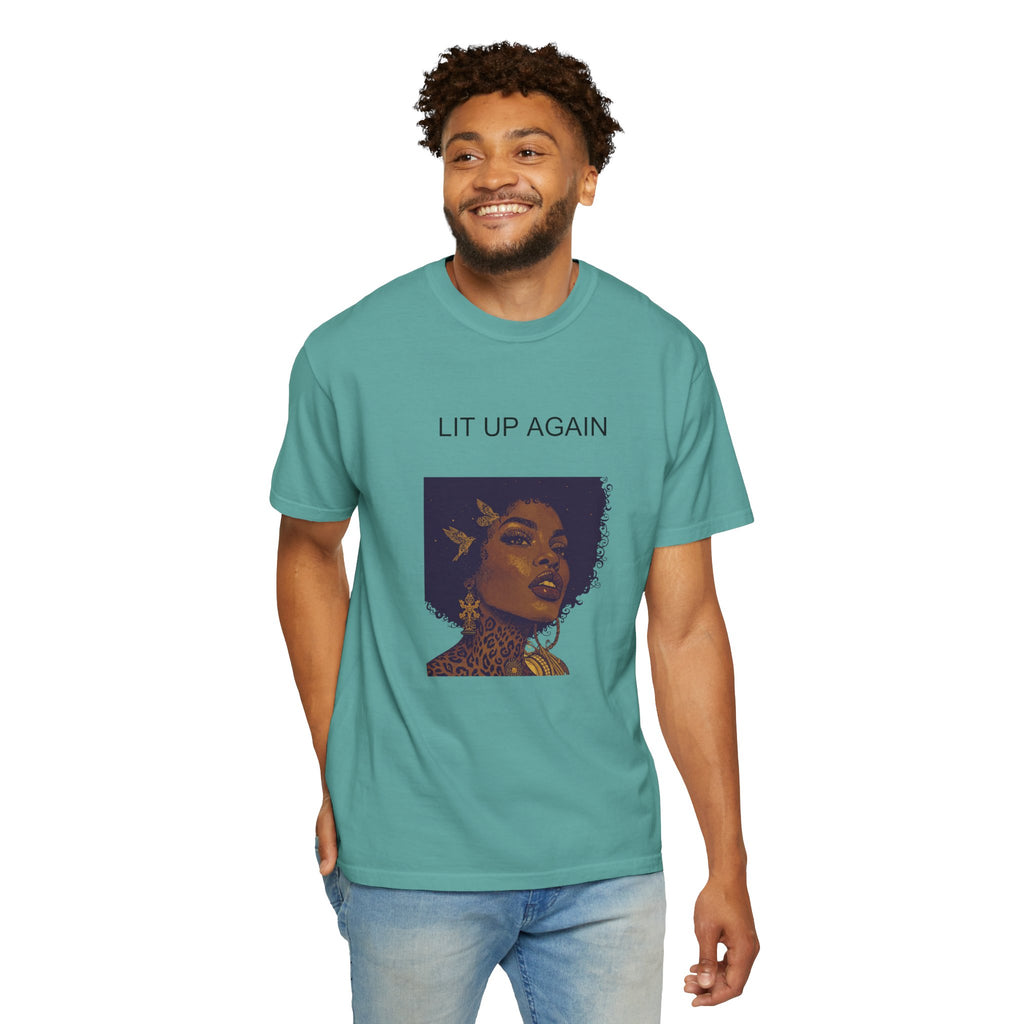 Thea "Lit Up Again" Garment-Dyed T-Shirt | One True Love (In My DM)