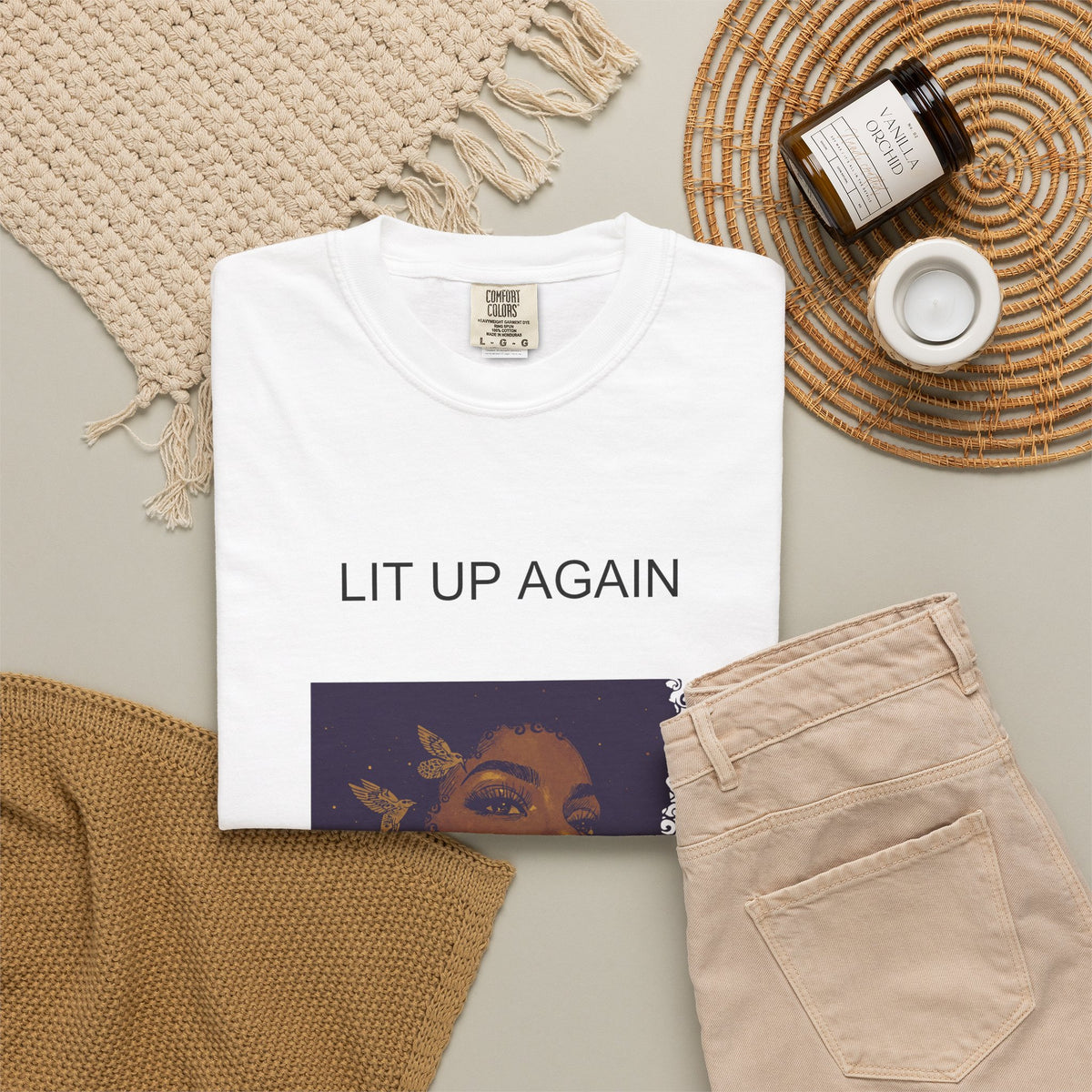 Thea "Lit Up Again" Garment-Dyed T-Shirt | One True Love (In My DM)