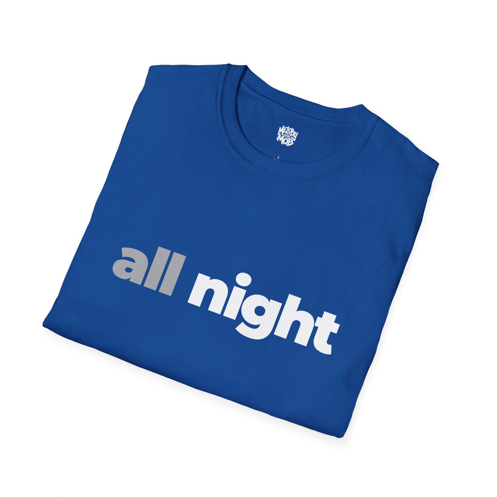 All Night T-Shirt | Grey & Black Slogan Tee | Melody Mob Sammi Dae Unisex Softstyle Gift