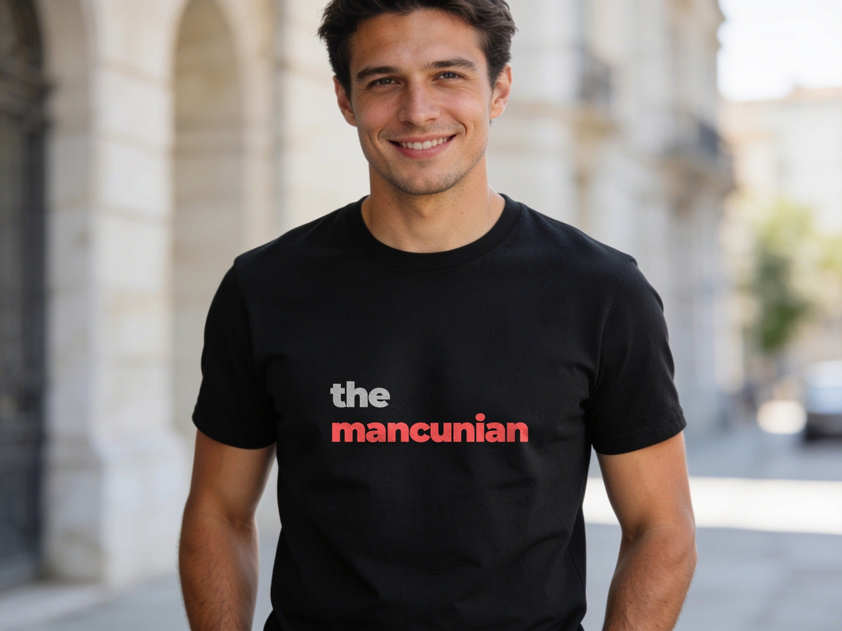 The Mancunian T-Shirt | Grey & Red Slogan Tee | Melody Mob Sammi Dae Cartyr Unisex Softstyle Gift